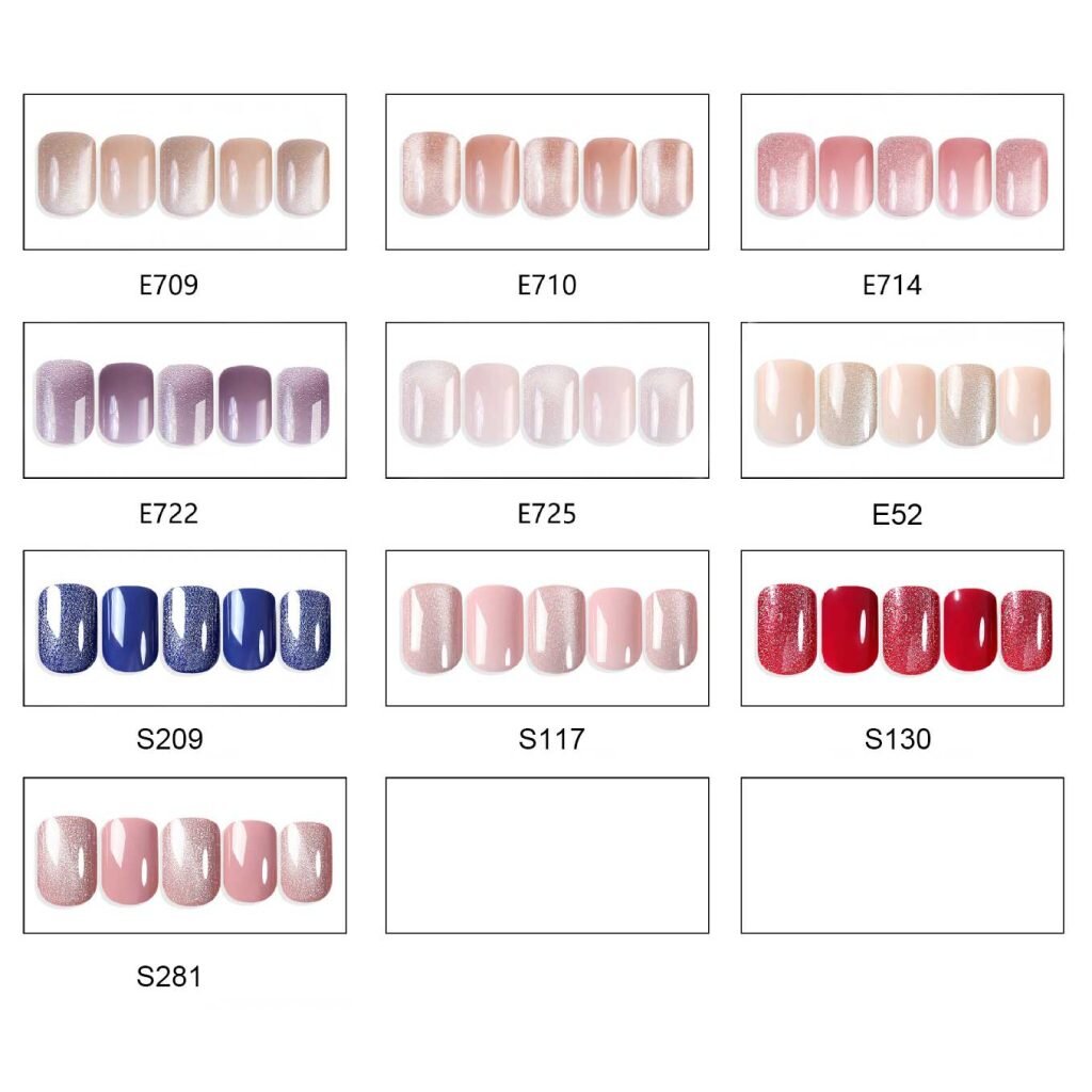 Short Square Cat Eye Press on Nails 10 types