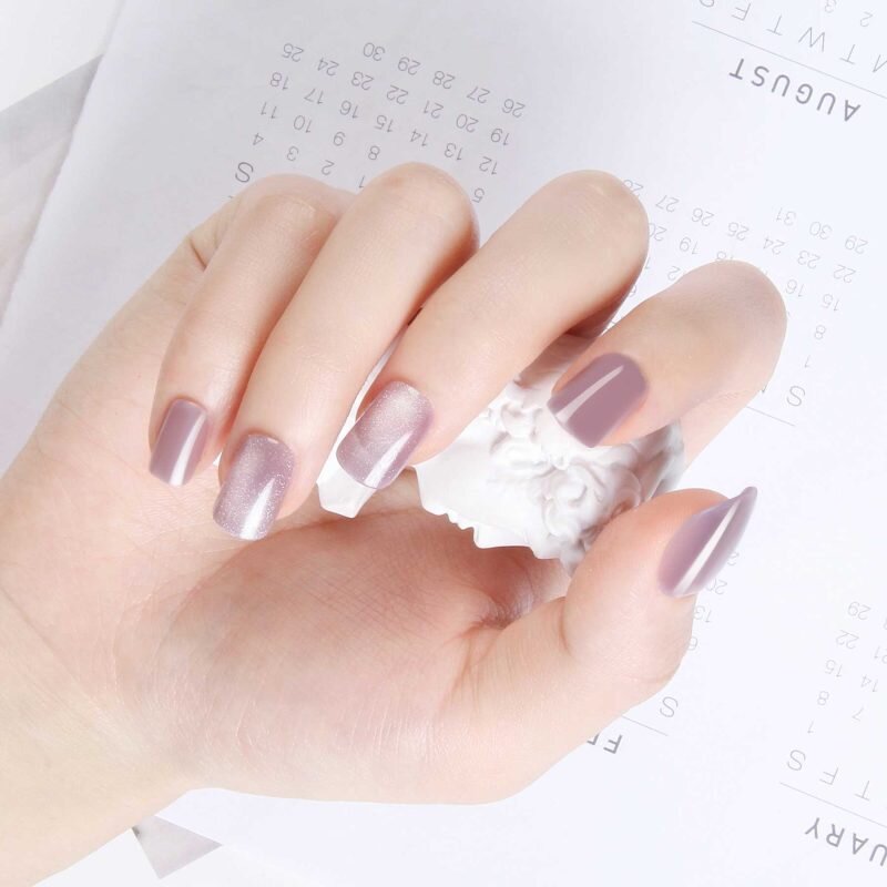 Short Square Cat Eye Press on Nails Series with Manicure Nail Kit Easy to Apply