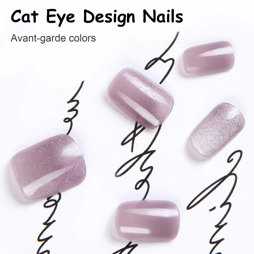 avant garde colors cat eye design fake nails for ladies