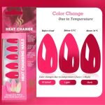 color changing press on nails Almond shaped Effects OF temperature ON Color Perception Red to Dark Red A076-E91