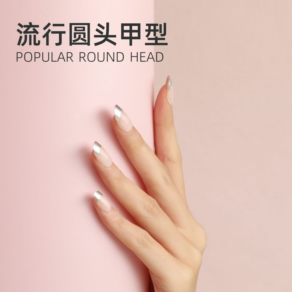 Round Head Almond Shaped Press on Nails france tips